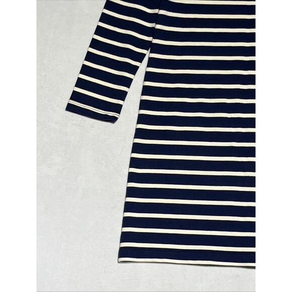 Vineyard Vines Girls Large 14 Funnel Neck Stripe Knit Dress Blue White Cotton - Picture 6 of 16